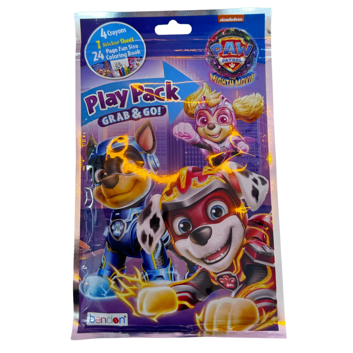 Paquete con libro de pintar y stickers de Mickey Mouse y Paw Patrol