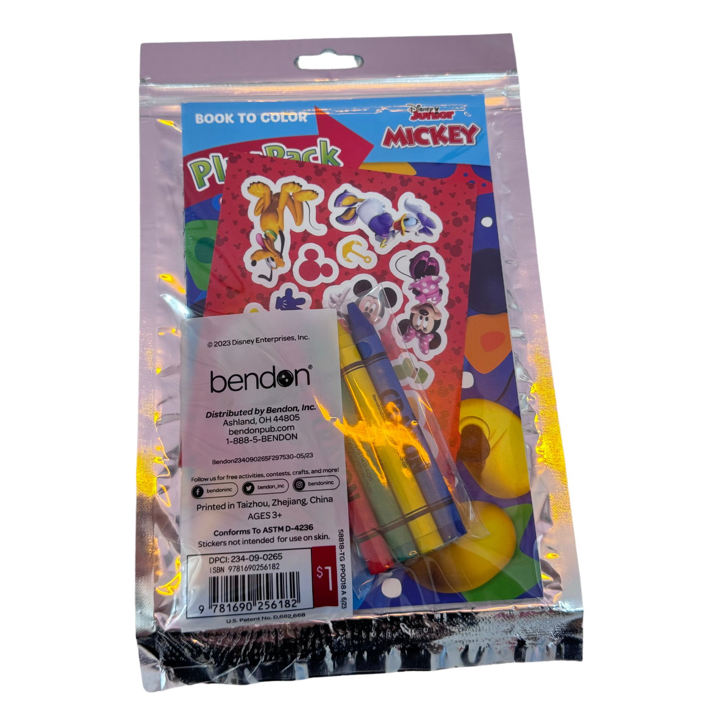 Paquete con libro de pintar y stickers de Mickey Mouse y Paw Patrol