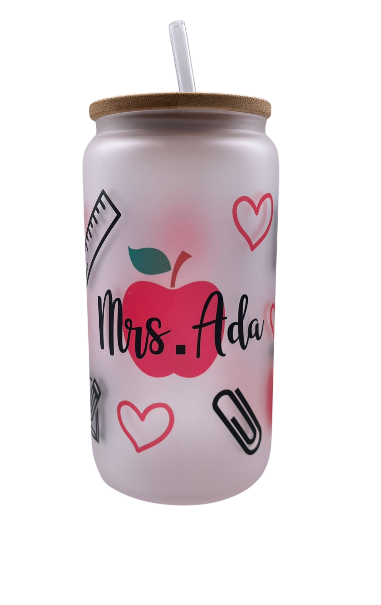 Vaso de vidrio tapa de bambu