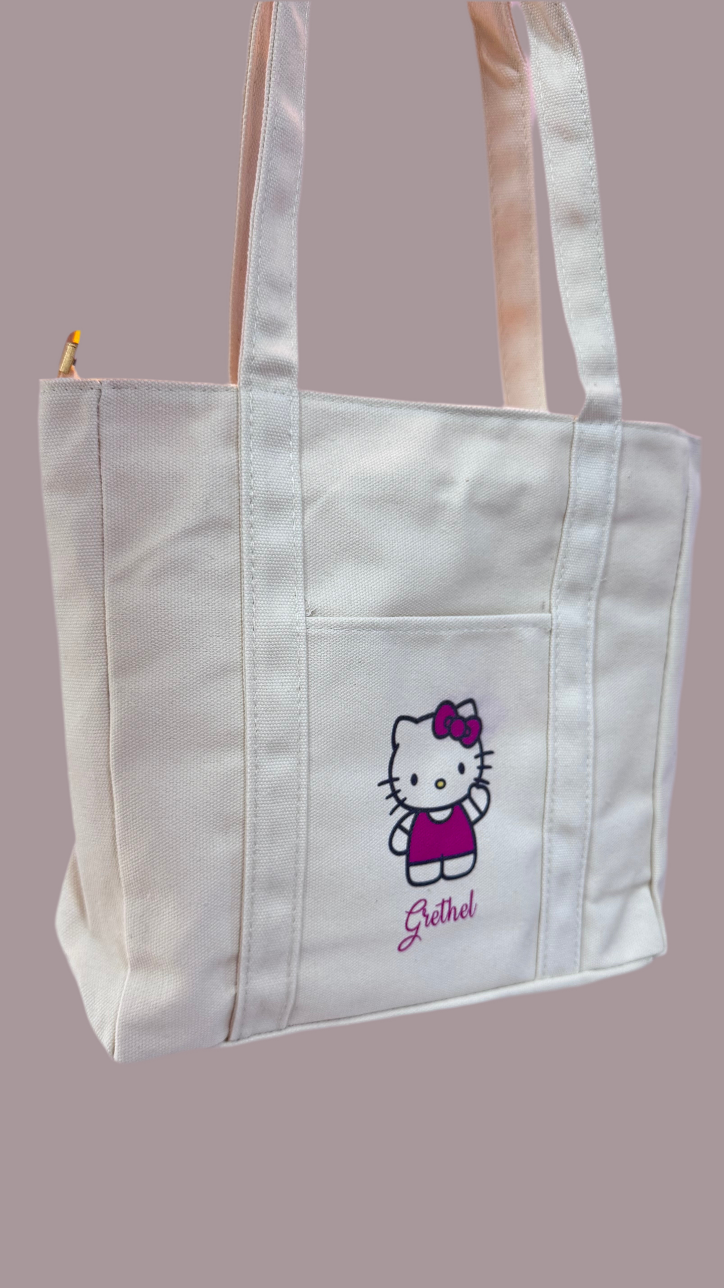 Tote bag zipper
