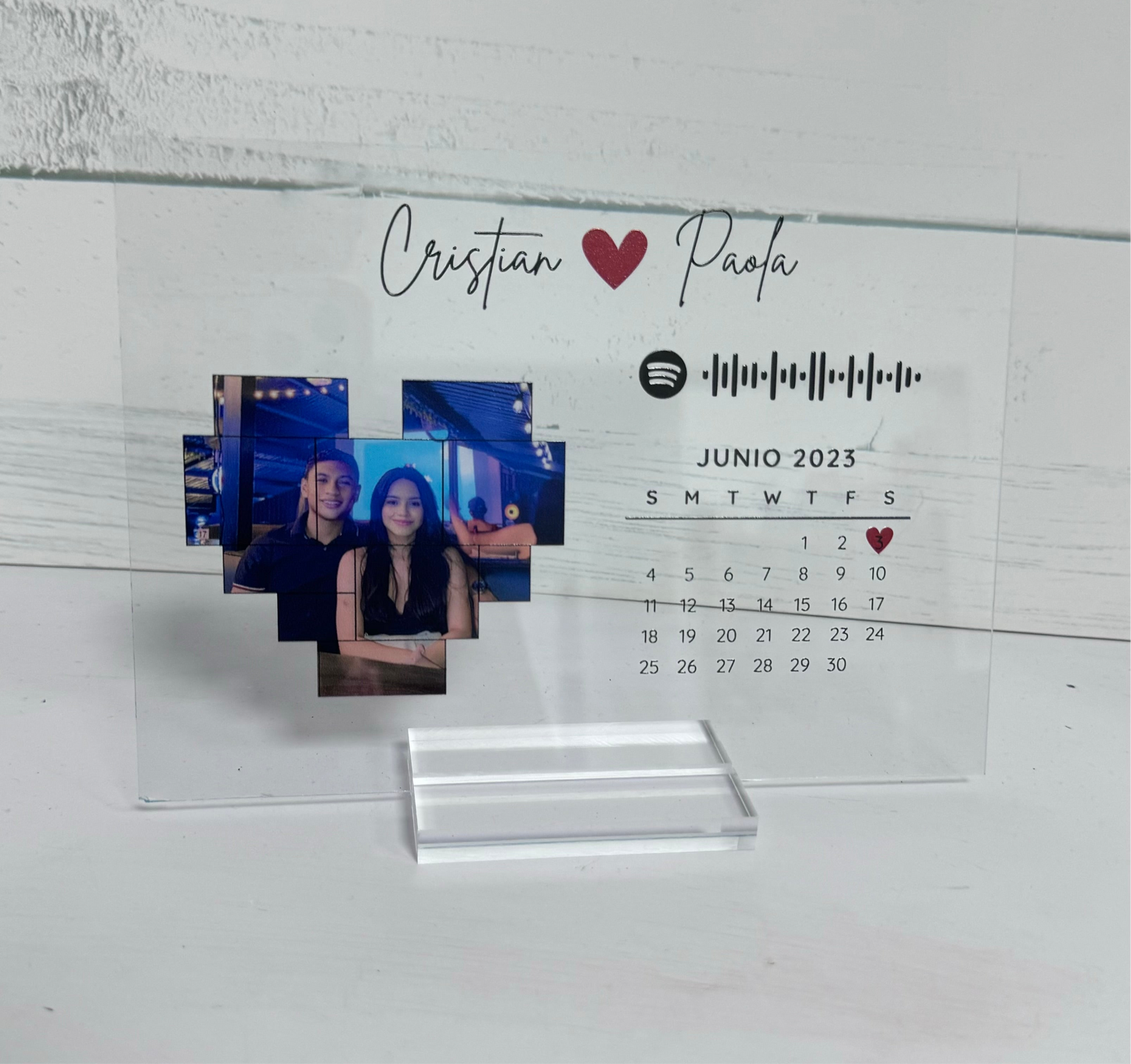 Placa de cristal calendario