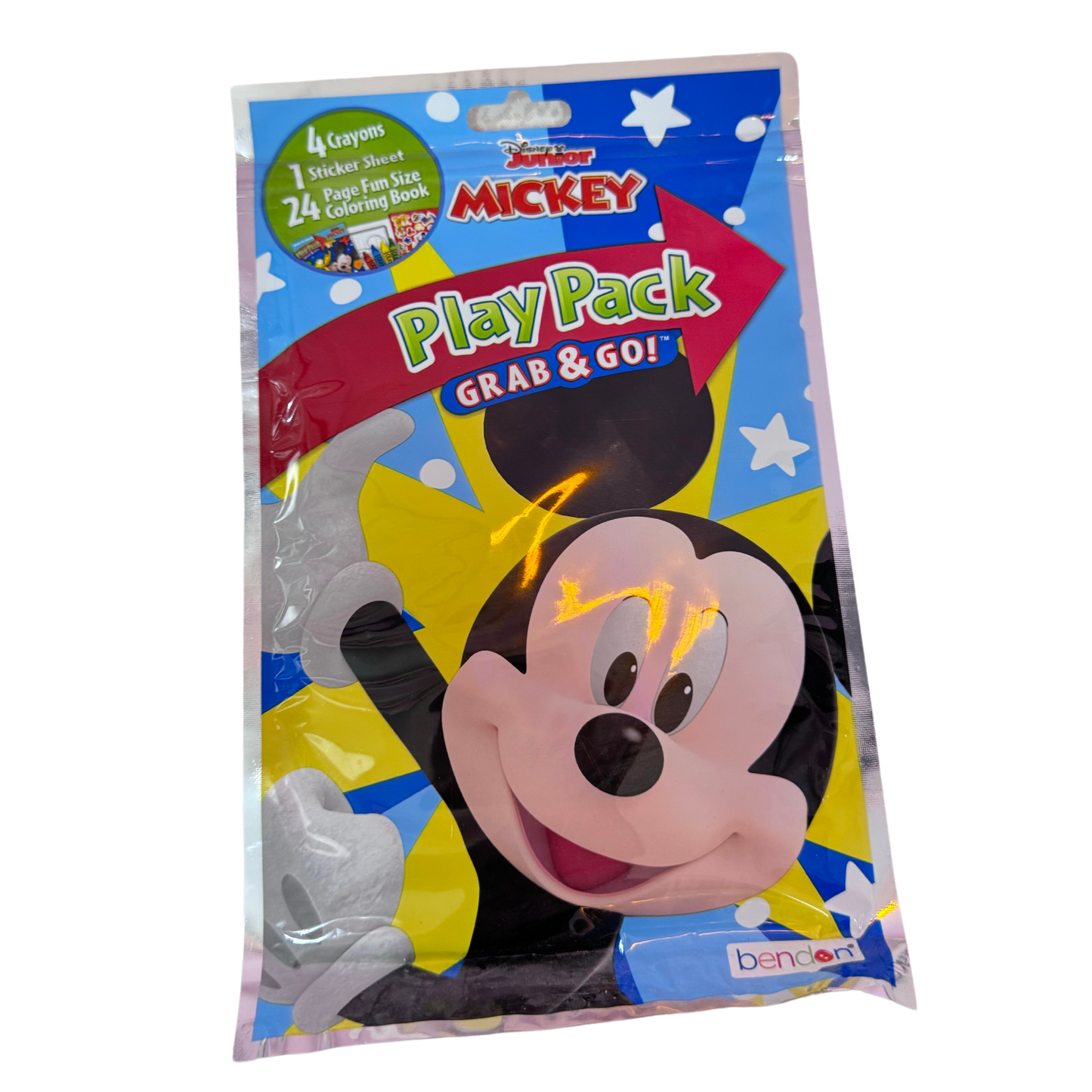 Paquete con libro de pintar y stickers de Mickey Mouse y Paw Patrol